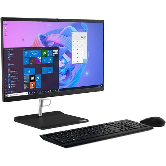 Lenovo 2025 All-in-one Desktop Computer, 21.5" FHD IPS Display, Intel Dual-Core Processor (Up to 4.1GHz), 16GB RAM, 512GB PCIe SSD, Wi-Fi, Webcam, Bluetooth, DVD-RW, HDMI, KB & Mouse, Windows 11 Pro