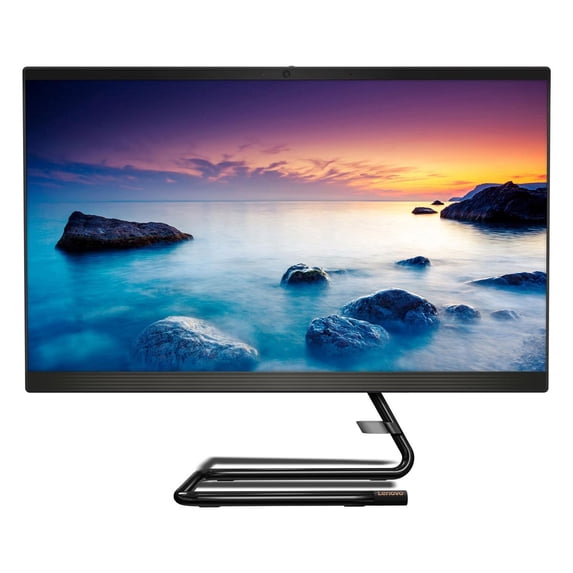 Lenovo 23.8" FHD All-In-One Computer, Intel Pentium Gold G6400T, 8GB RAM, 1TB HD, DVD-RW, Windows 10 Home, Black, F0EU009PUS