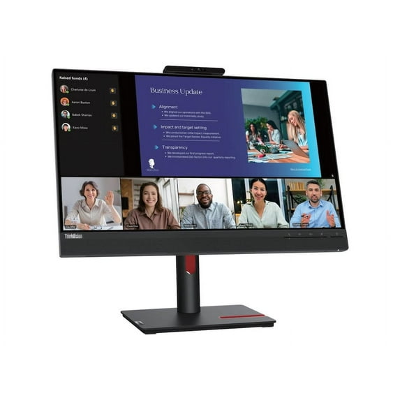 Lenovo ThinkVision T24v-30 24" Class Webcam Full HD LED Monitor - 16:9 - Raven Black - 23.8" Viewable - In-plane Switching (IPS) Technology - WLED Backlight - 1920 x 1080 - 16.7 Million Colors - 25...