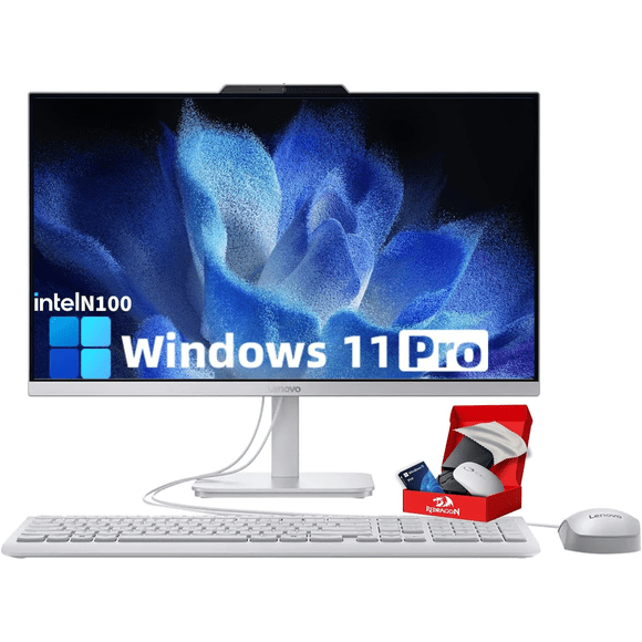 Lenovo 24" FHD All-in-One Desktop Computer, Intel 4-Core N100 Processor, 16GB RAM, 512GB PCIe SSD, HDMI, WiFi 6, RJ45, Bluetooth, Business AIO, Vent-Hear, Keyboard & Mouse, Windows 11 Pro