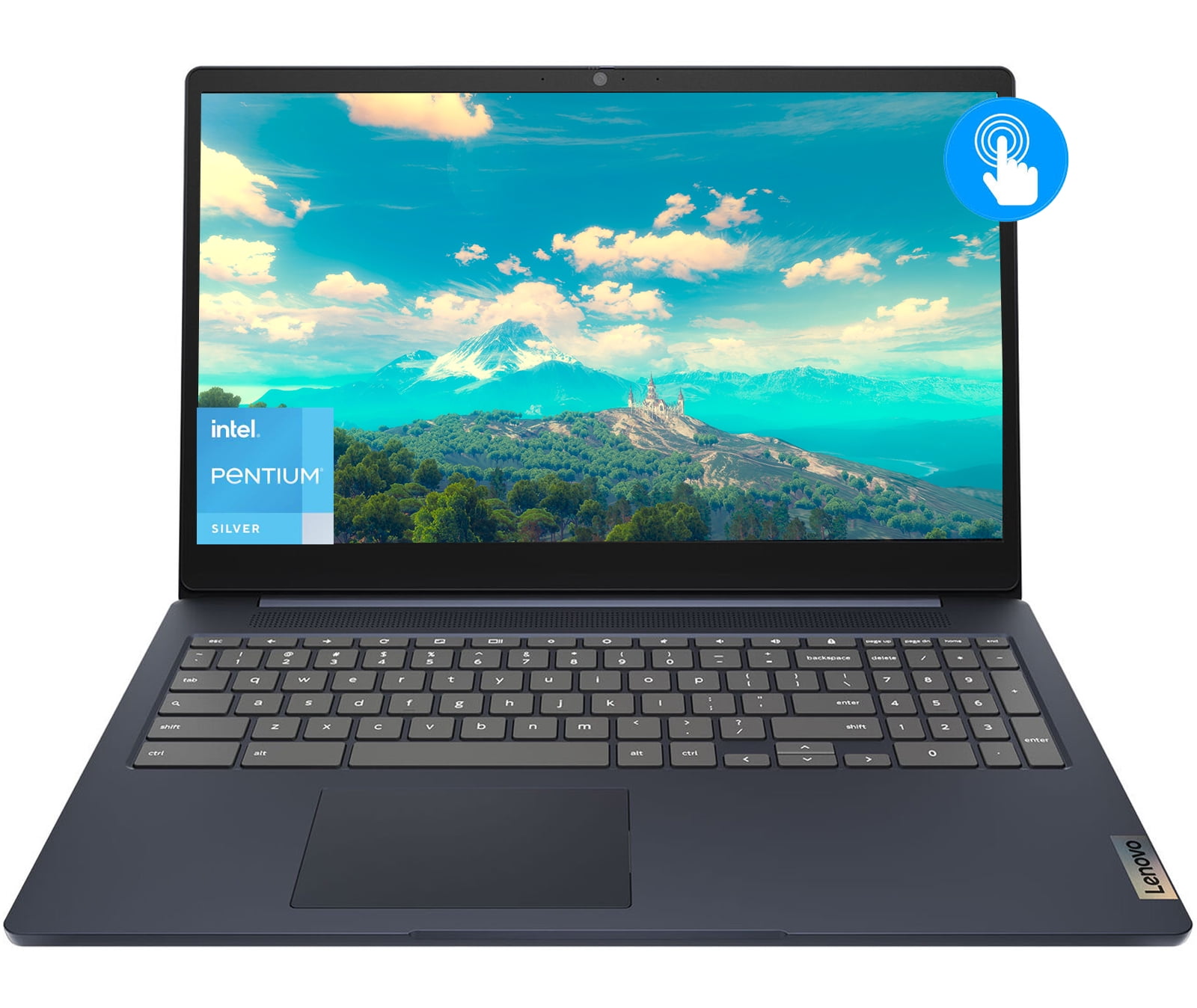 Chrome + Bluetooth, Silver N6000, FHD Chromebook Abyss Touchscreen 15.6\