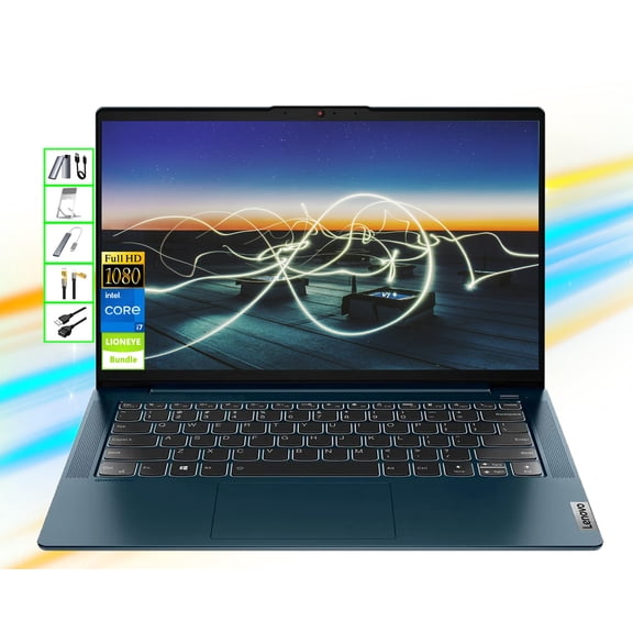 Lenovo AI-Powered Laptop | 14" FHD Computer | 8GB RAM | 1TB SSD & 128GB Portable SSD | Intel 4-Core i7 CPU| Webcam| USB-C| Wi-Fi| Bluetooth| Copilot Ready| Long Battery Life| Windows 11 Pro| LE Bundle