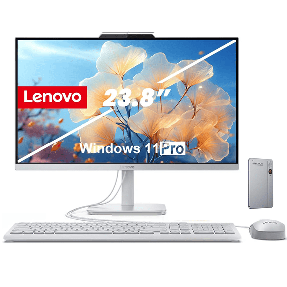 Lenovo All-in-One Desktop Computer for Home Office, 23.8" FHD Business AIO, Intel Core Processor, 32GB DDR4 RAM, 2TB PCIe SSD, WiFi 6, Bluetooth 5.4, Windows 11 Pro&Recolx AI Voice Recorder