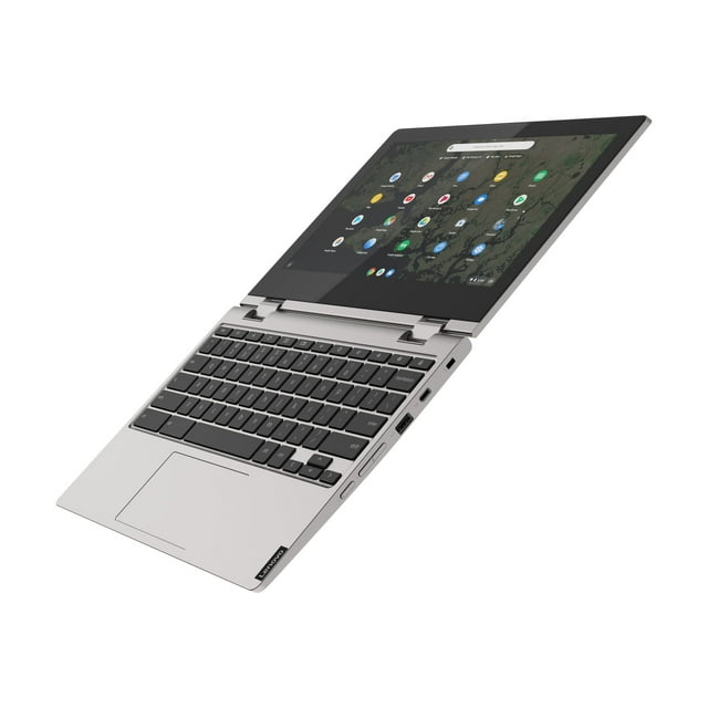 Lenovo Chromebook C340-11 81TA - Flip design - Intel Celeron - N4000 / up to 2.6 GHz - Chrome OS - UHD Graphics 600 - 4 GB RAM - 64 GB eMMC - 11.6" IPS touchscreen 1366 x 768 (HD) - Wi-Fi 5 - platinum gray - kbd: US