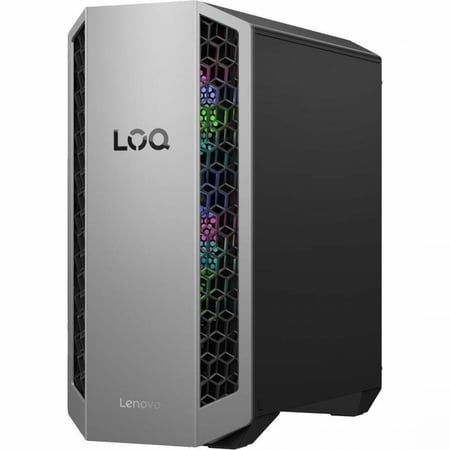 Lenovo LOQ 26ADR10 91DF0001US Desktop Computer - AMD Ryzen 7 8745HX - 16 GB - 1 TB PCI Express NVMe 4.0 x4 SSD - Tower - Luna Gray, Eclipse Black - AMD Chip - Windows 11 Home - NVIDIA GeForce RTX 5...