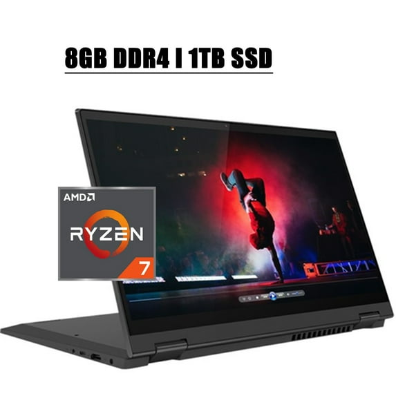 Lenovo Flex 5 2 in 1 Premium Laptop I 14" FHD IPS Touchscreen Display I AMD Hexa-Core Ryzen 7 4700U I 8GB DDR4 1TB SSD I Dolby Fingerprint Reader Backlit Keyboard Webcam Win 10