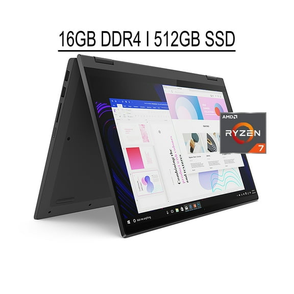 Lenovo Flex 5 2-in-1 Laptop 14.0" FHD IPS Touchscreen AMD Octa-Core Ryzen 7 5700U 16GB DDR4 512GB SSD AMD Radeon Graphics Backlit Keyboard Fingerprint Reader Dolby Audio Win10 Black