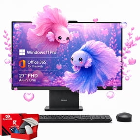 Lenovo IdeaCentre 27-inch FHD All-In-One Desktop PC, Intel Core i5-13420H, 16GB RAM, 512GB SSD, Windows 11 Pro, Office 365 for the Web, Luna Grey