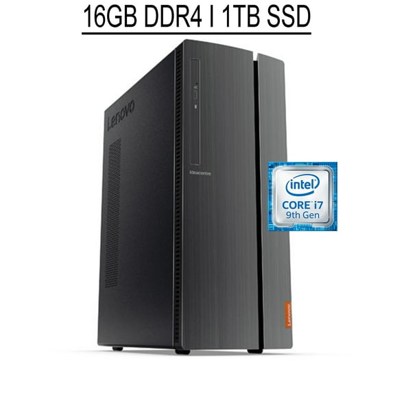 Lenovo IdeaCentre 510A Desktop Computer 9th Gen Intel Octa-Core i7-9700 16GB DDR4 1TB SSD Intel UHD Graphics 630 DVD-RW USB-C HDMI WiFi5 Bluetooth Win10 Black