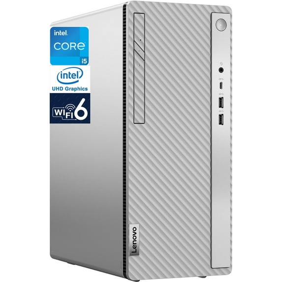 Lenovo IdeaCentre 5i Business Desktop Cloud Grey (Intel i5-12400, 32GB RAM, 128GB PCIe SSD + 1TB HDD, Intel UHD 730, Killer WiFi 6E, Bluetooth 5.3, RJ-45, Win 11 Pro) w/USB KYB/USB Mouse