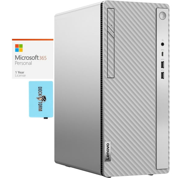 Lenovo IdeaCentre 5i Home/Business Desktop (Intel i5-12400 6-Core, Intel UHD 730, 64GB RAM, 1TB PCIe SSD, Wifi, Bluetooth, Win 10 Pro) with Microsoft 365 Personal , Dockztorm Hub