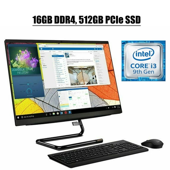 Lenovo IdeaCentre A340 24 2020 Latest All-in-One Desktop I 23.8" FHD Touchscreen IPS I Intel Quad-Core i3-9100T I 16GB DDR4 512GB PCIe SSD I DVD WIFI HDMI Win 10