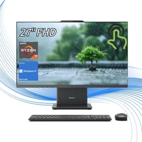 Lenovo IdeaCentre AIO 27" FHD IPS All-in-One Computer, AMD Ryzen 7 7735HS up to 4.75 GHz, 16GB DDR5 RAM, 1TB PCIe SSD, Wi-Fi 6, HDMI,Wireless KB & Mouse, Windows 11 Home, Luna Grey