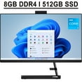 thumbnail image 1 of Lenovo IdeaCentre AIO 3i All-in-One Desktop Computer 23.8" FHD IPS Anti-Glare Display 11th Gen Intel Core i3-1115G4 Processor 8GB DDR4 512GB SSD Intel UHD Graphics Harman Kardon HDMI Win11 Black, 1 of 7