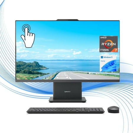 Lenovo IdeaCentre AIO All-in-One Desktop,27" FHD Touch,AMD Ryzen 7 7735HS Processor,32 GB DDR5 RAM,1 TB SSD,Wi-Fi 6 , Bluetooth 5.2,Windows 11 Home,Luna Grey
