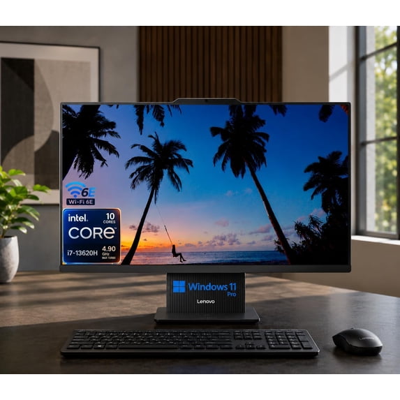 Lenovo IdeaCentre Business Computer All-in-One PC, 27" FHD Display, Intel Core i7-13620H(10 Cores, Up to 4.9GHz), 64GB DDR5 RAM, 2TB SSD, Wi-Fi 6E, Bluetooth 5.3, AI & Microsoft Copilot, Win 11 Pro