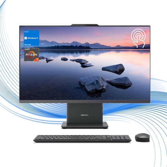 Lenovo IdeaCentre I Daily All-in-One, 27" FHD Touchscreen, AMD Ryzen 7 7735HS, 32GB DDR5 RAM, 1TB SSD, HDMI, Wireless KB & Mouse, Wi-Fi 6, Windows 11 Home