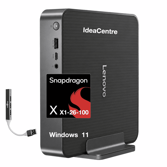 Lenovo IdeaCentre SDX126 Snapdragon X 32GB 512GB Win11P w/USB Port Expander