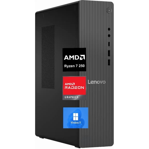 Lenovo IdeaCentre Tower 8 Desktop PC, AMD Ryzen 7 250, 16GB RAM, 512GB SSD, Radeon 780M Graphics, Windows 11 Home, Wi-Fi 6,Copilot, Luna Grey