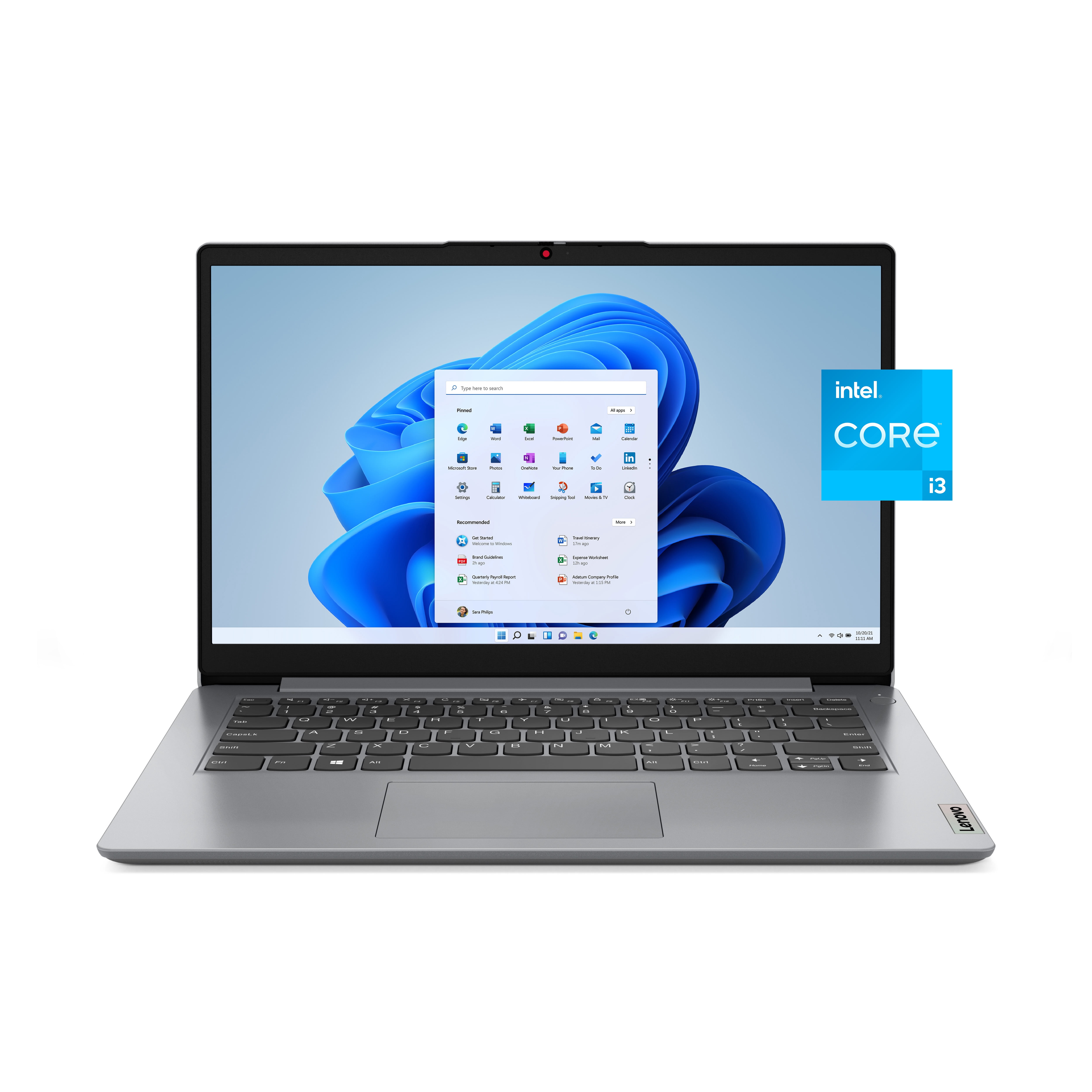 Ideapad 1 14" Laptop, Intel Pentium Silver N6000, 4GB RAM, 128GB SSD, Cosmic Blue
