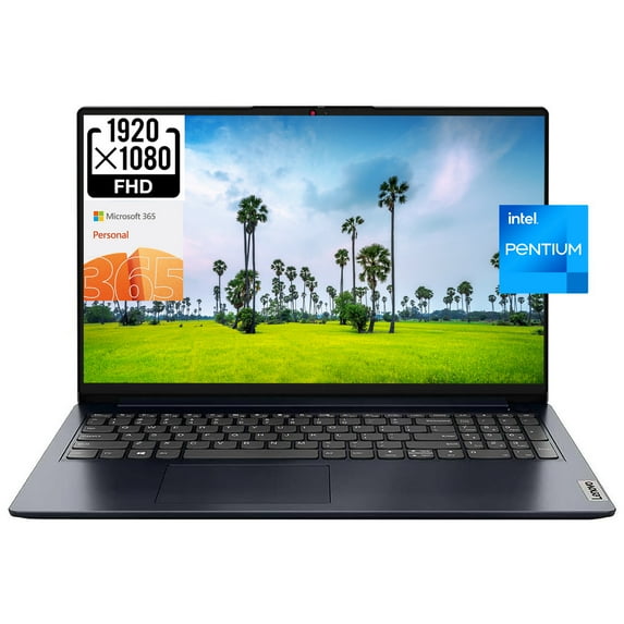 Lenovo IdeaPad 1 15.6" FHD Business Laptop, Intel Pentium Silver N6000, 12GB RAM, 128GB eMMC+1TB SSD, 1 Year Microsoft 365, Windows 11 S Mode, ABYSS BLUE