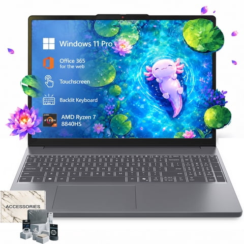 Lenovo IdeaPad Slim 3 15.3" Touchscreen Business Laptop, 16GB RAM, 512GB SSD, AMD Ryzen 7 8840HS, Windows 11 Pro, Backlit Keyboard
