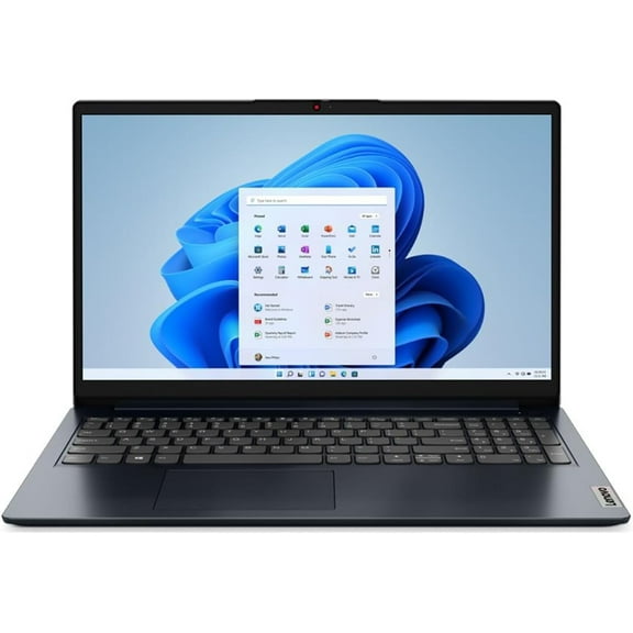 Lenovo IdeaPad 1 15.6" FHD Touchscreen (1920 x 108) Laptop, Intel Core i5-1235U, 8 GB RAM, 512 GB SSD, Windows 11 in S Mode, Wi-Fi, Abyss Blue, 82QD00HMUS