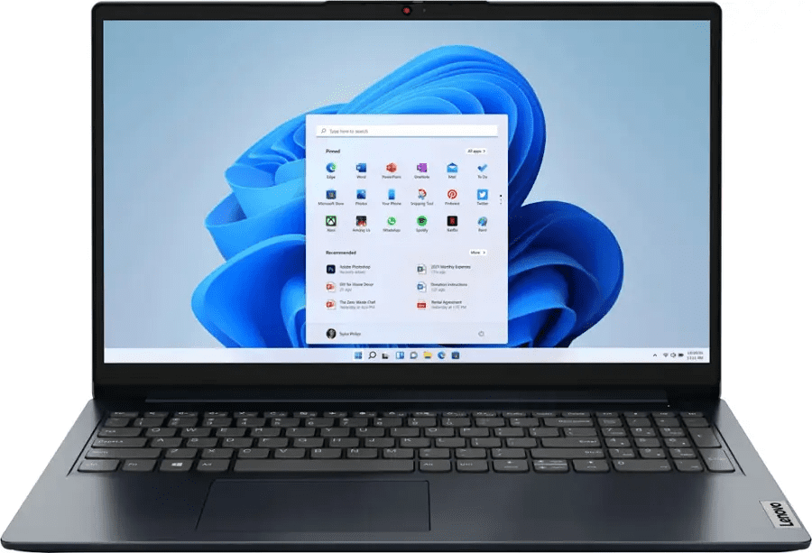 Lenovo IdeaPad 1 15.6" Full HD Laptop, AMD Ryzen 3 7320U, 4GB RAM, 128GB SSD, Win 11 Home in S Mode 82VG00R2US
