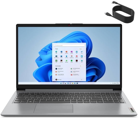 Lenovo IdeaPad 1 15.6 Inch FHD Laptop Intel Dual Core 16GB RAM 256GB SSD WiFi 6 Bluetooth 5.2 Type C Windows 11 Pro Grey