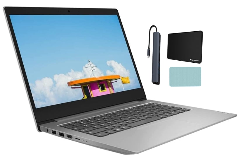 Lenovo IdeaPad 1 Laptop 14 HD Display Intel Pentium N5030 4GB DDR4 RAM 512GB SSD Webcam HDMI Windows 11 Home in S Mode Gray with Tigology Accessories Walmart