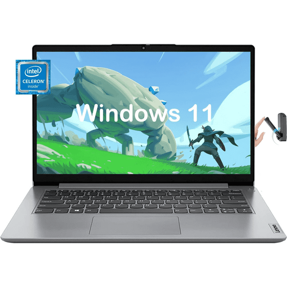 Lenovo IdeaPad 1 Laptop for Business&Students, 14" HD Display, Intel Celeron N4020, 4GB RAM, 64GB eMMC + 64GB SD Card, ‎Intel UHD Graphics, Wi-Fi 6, Windows 11 Home in S Mode