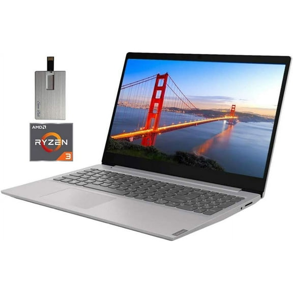 Lenovo IdeaPad 15.6" FHD LED Laptop Computer, AMD Ryzen 3-3200U Processor, 12GB RAM, 256GB PCIe SSD, Dolby Audio, AMD Radeon Vega 3 Graphics, Webcam, HDMI, Win 10 S, with Hotface 32GB USB Card
