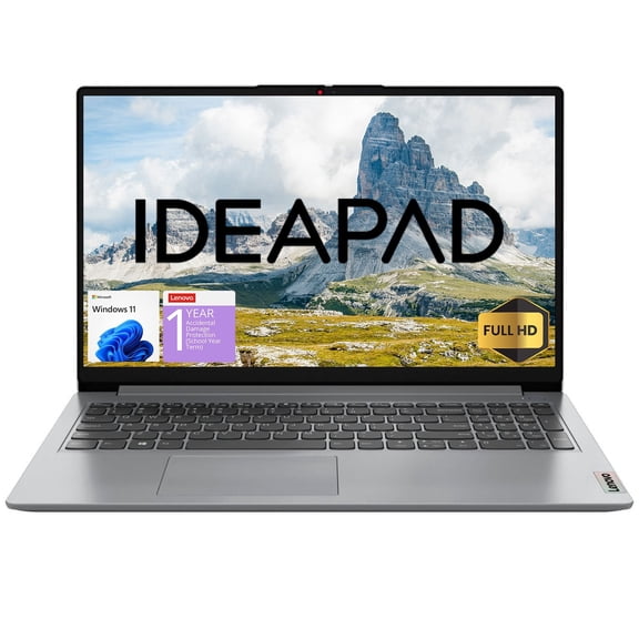Lenovo IdeaPad 15.6" FHD Laptop, Intel Pentium Silver N6000, 12GB RAM, 128GB eMMC + 256GB SSD, W11H