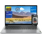 Lenovo IdeaPad 1i 15.6" FHD Touchscreen Laptop, Intel Core i3-1215U, 8GB RAM, 512GB SSD, Windows 11, with VLT 64GB SD Card, Cloud Gray