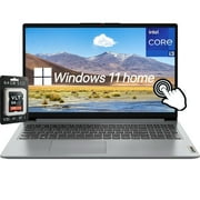 Lenovo IdeaPad 1i 15.6" Touch Laptop, i3-1215U, 8GB RAM, 256GB SSD, Win 11, with VLT 64GB SD Card, Cloud Gray