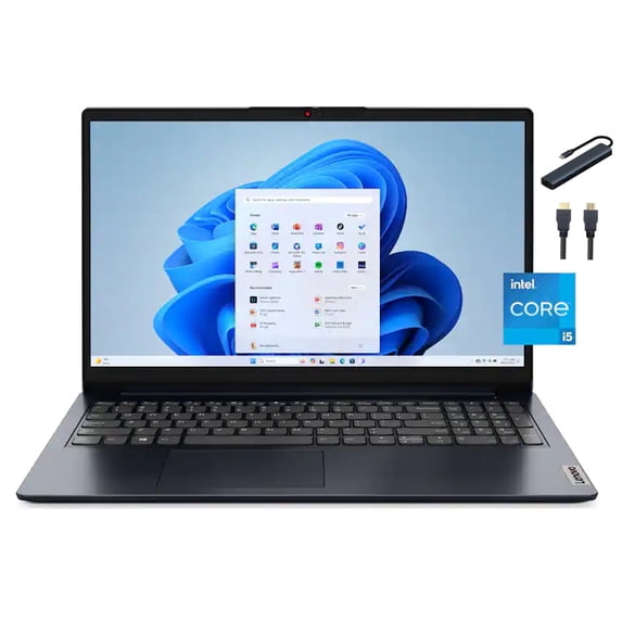 Lenovo IdeaPad 1i 15.6 inch FHD Touch Laptop, Intel Core i5-1335U, 12GB DDR4 RAM, 1TB SSD, Windows 11 Home, Wi-Fi, Intel Iris Xe Graphics, Abyss Blue with Mazepoly Accessories