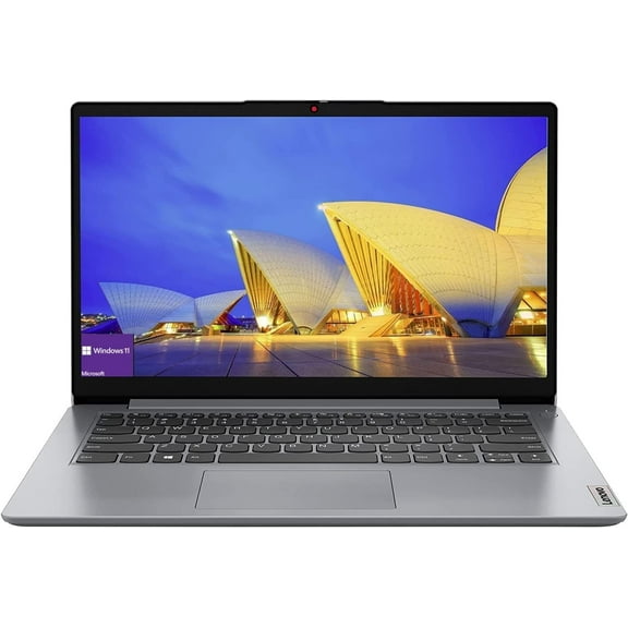 Lenovo IdeaPad 1i Laptop, 14" HD Display, Intel Core i3-1215U Processor, Intel UHD Graphics, 4GB RAM 128GB SSD, Fingerprint Reader, Webcam, HDMI, USB-C, Windows 11 Home, Gray