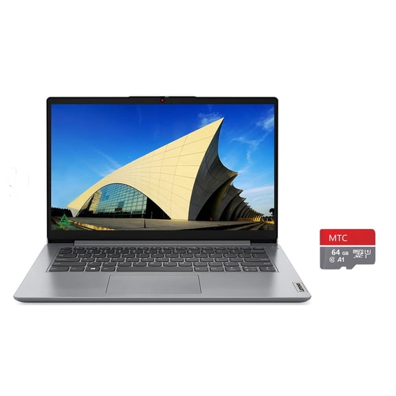 Lenovo IdeaPad 1i Thin Light Laptop, 14" HD Dispay, Intel Pentium N5030(up to 3.10 GHz), Intel UHD Graphics, 4GB RAM, 192GB Storage (128GB eMMC+MTC 64GB Flash Memory), Windows 11 S, Cloud Grey
