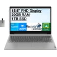 thumbnail image 1 of Lenovo IdeaPad 3 15.6" FHD Laptop Computer, 10th Gen Intel Core i3-1005G1, 20GB RAM, 1TB PCIe SSD, Intel UHD Graphics, Dolby Audio, HD Webcam, Bluetooth, Win 10S, with Hotface 32GB USB Card, 1 of 6