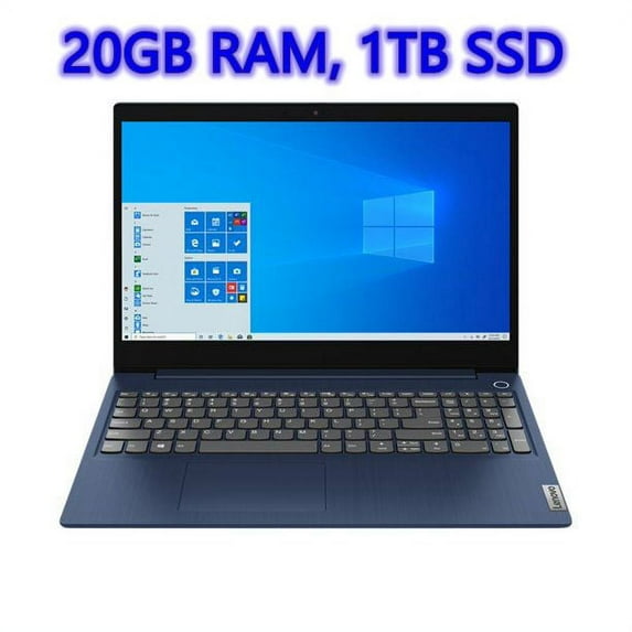 Lenovo IdeaPad 3 15.6" Touch-screen, i3-10110U 20GB RAM 1000GB SSD, Win10 Home, Blue