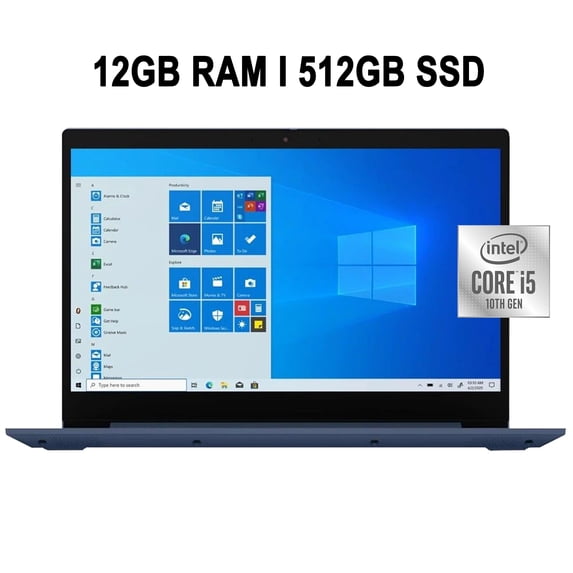 Lenovo IdeaPad 3 Business Laptop Computer 15.6" HD Touchscreen Display 10th Gen Intel Quad-Core i5-10210U Up to 4.2 GHz 12GB RAM 512GB SSD HDMI Dolby Webcam Win10