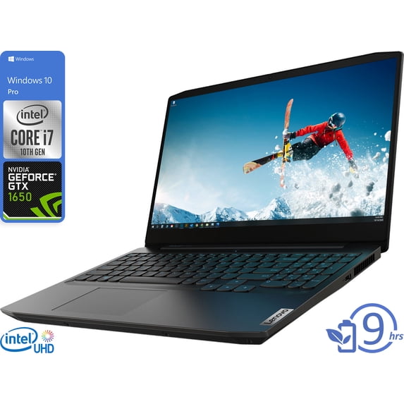 Lenovo IdeaPad 3 Gaming Notebook, 15.6" FHD Display, Intel Core i7-10750H Upto 5.0GHz, 8GB RAM, 256GB NVMe SSD, NVIDIA GeForce GTX 1650, HDMI, Wi-Fi, Bluetooth, Windows 10 Pro