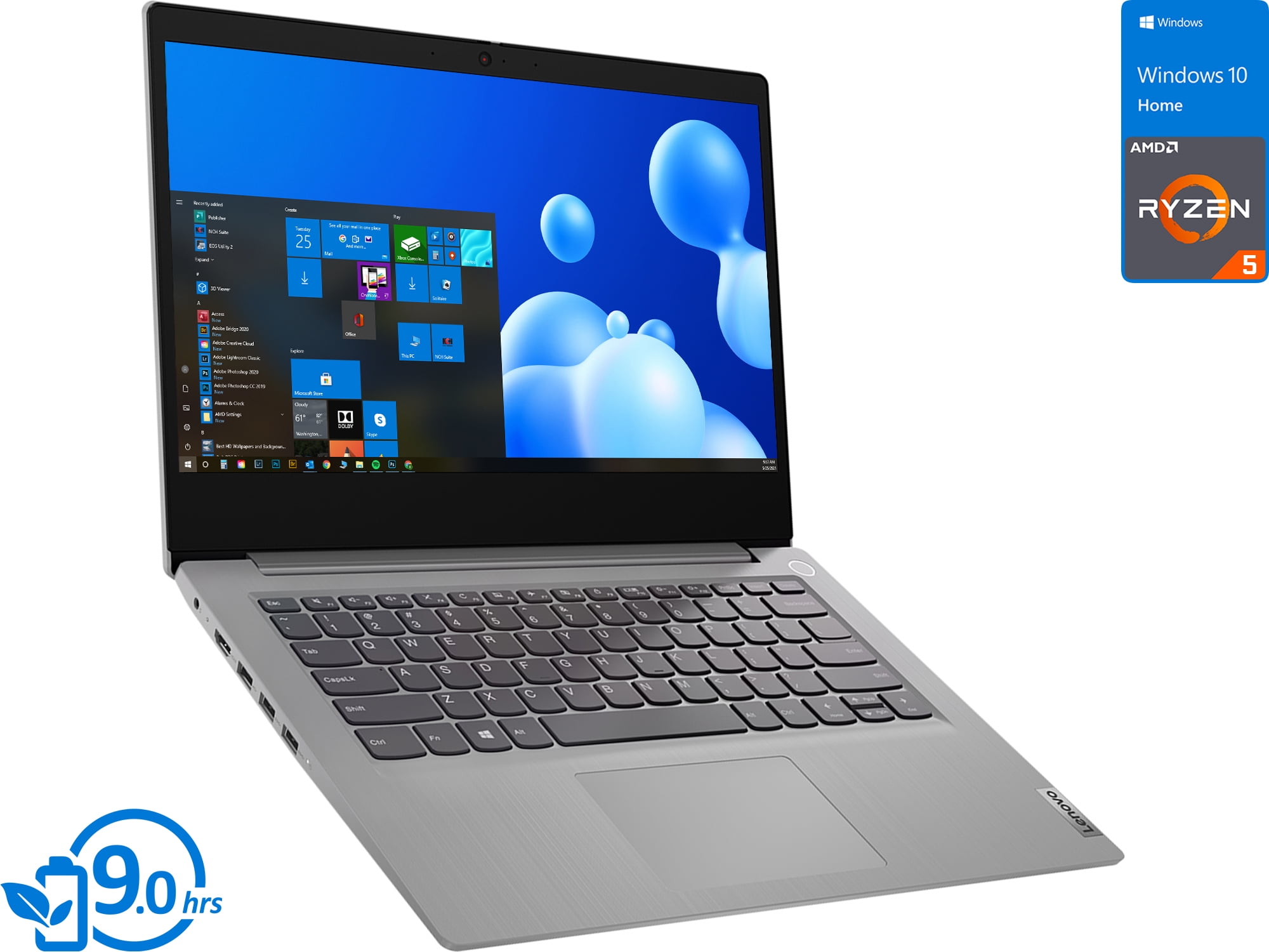 Lenovo IdeaPad 3 Laptop, 14" FHD Display, AMD Ryzen 5 3500U Upto 3.7GHz, 20GB RAM, 256GB NVMe SSD + 500GB HDD, Vega 8, HDMI, Card Reader, Wi-Fi, Bluetooth, Windows 10 Home