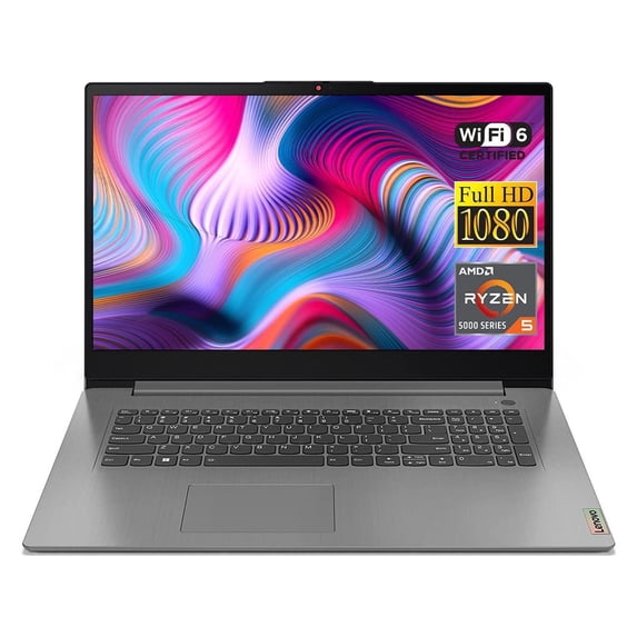 Lenovo IdeaPad 3 Laptop, 17.3" FHD IPS Display, AMD Ryzen 5 5625U Processor (Beats i7-1255U), 24GB DDR4 RAM, 1TB SSD, AMD Radeon Graphics, Wi-Fi6, Fingerprint Reader, Numeric Keypad, Windows 11 Home