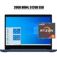 thumbnail image 1 of Lenovo IdeaPad 3 Newest 2020 Laptop Computer I 15.6" FHD Anti-glare I AMD Hexa-Core Ryzen 5 4500U I 20GB DDR4 512GB SSD I Dolby Audio WIFI HDMI Win10, 1 of 9