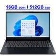 thumbnail image 1 of Lenovo IdeaPad 3 Premium Business Laptop 15.6" FHD IPS Touchscreen 11th Gen Intel Quad-Core i5-1155G7 16GB DDR4 512GB SSD Intel Iris Xe Graphic USB-C Privacy Webcam Win11 Blue, 1 of 6