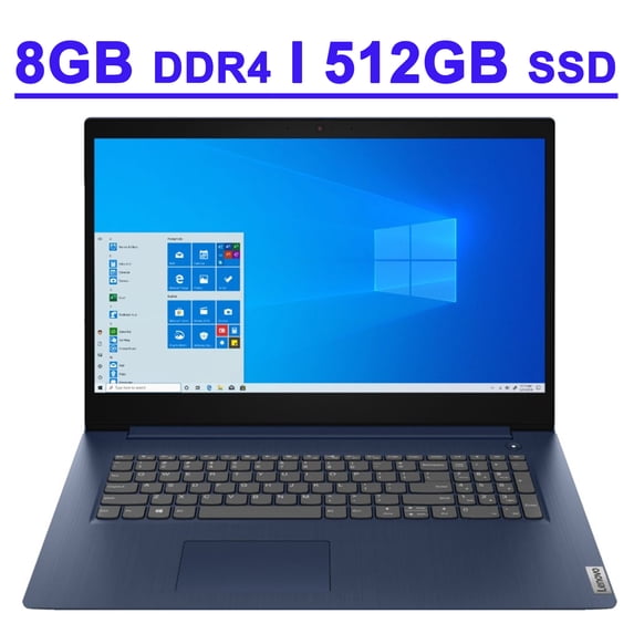 Lenovo IdeaPad 3 Premium Business Laptop 17.3" HD+ Display 10th Gen Intel Quad-Core i5-1035G1 8GB DDR4 512GB SSD Intel UHD Graphics Fingerprint Reader HDMI Dolby Win10