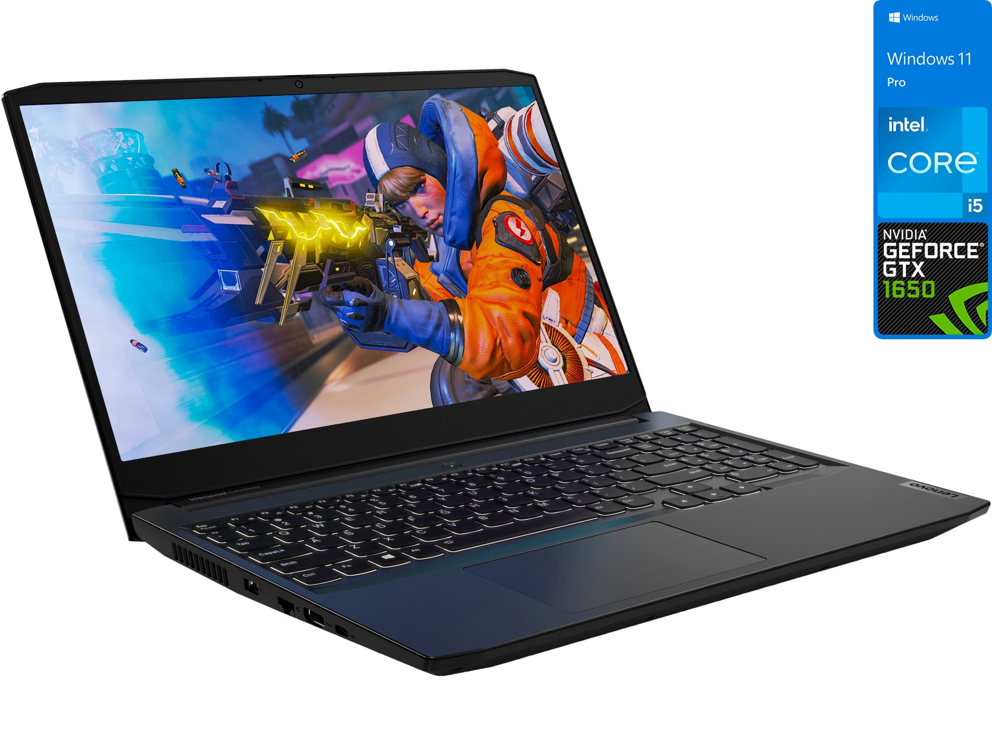 Lenovo IdeaPad 3i Gaming Laptop, 15.6" 120Hz FHD Display, Intel Core i5-11300H Upto 4.4GHz, 8GB RAM, 2TB NVMe SSD, NVIDIA GeForce GTX 1650, HDMI, Wi-Fi, Bluetooth, Windows 11 Pro