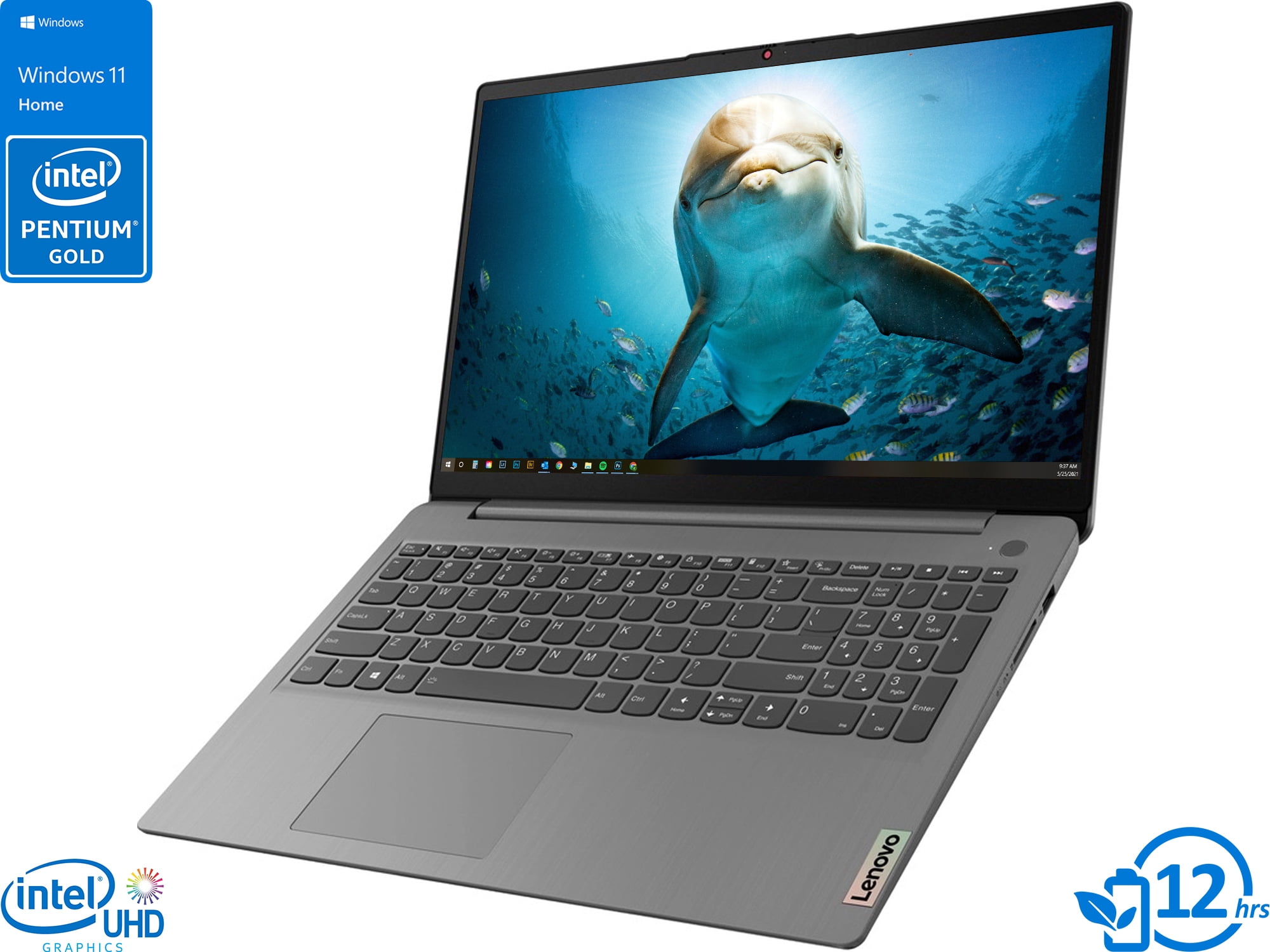 Lenovo IdeaPad 3i Laptop, 15.6" FHD Display, Intel Pentium Gold 7505 Upto 3.5GHz, 4GB RAM, 128GB NVMe SSD, HDMI, Card Reader, Wi-Fi, Bluetooth, Windows 11 Home S (82H801GGUS)