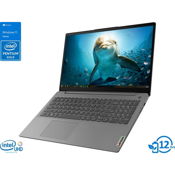 Lenovo IdeaPad 3i Laptop, 15.6" FHD Display, Intel Pentium Gold 7505 Upto 3.5GHz, 4GB RAM, 128GB NVMe SSD, HDMI, Card Reader, Wi-Fi, Bluetooth, Windows 11 Home S (82H801GGUS)